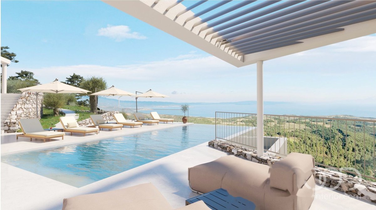Infinity pool and Aegean view